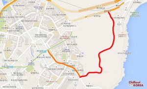 แผนที่เส้นทางการเดินถนนชมวิวดัลมาจิกิล Dalmaji-gil Road