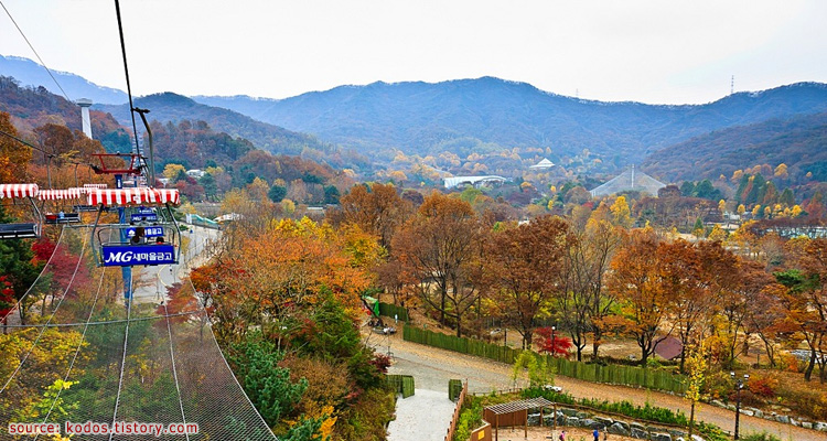 Seoul Zoo Sky Lift in Autumn